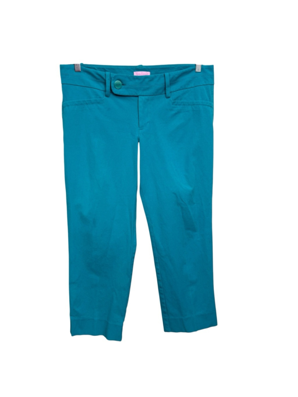 Lilly Pulitzer Turquoise Stretch Capri Pants Women's Size 12